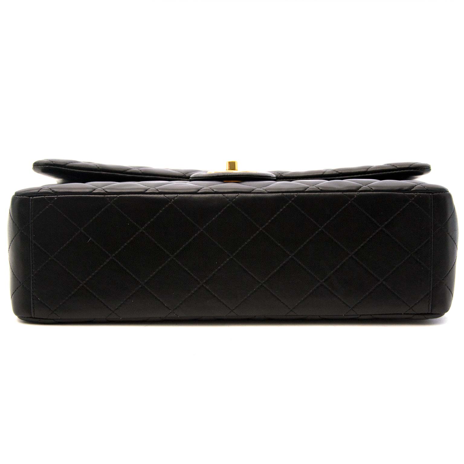 Chanel Black Lambskin Leather Maxi Classic Flap Bag GHW for sale online