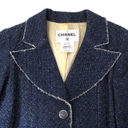 Chanel Blue Fantasy Tweed Jacket - Size 38 Buy authentic designer Chanel secondhand blazer jacket at Labellov at the best price. Safe and secure shopping. Koop tweedehands authentieke Chanel kleding kledij bij designer webwinkel labellov.