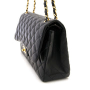 koop onlin aan de beste prijs jou tweedehands Chanel Black Lambskin Classic Double Flap Bag