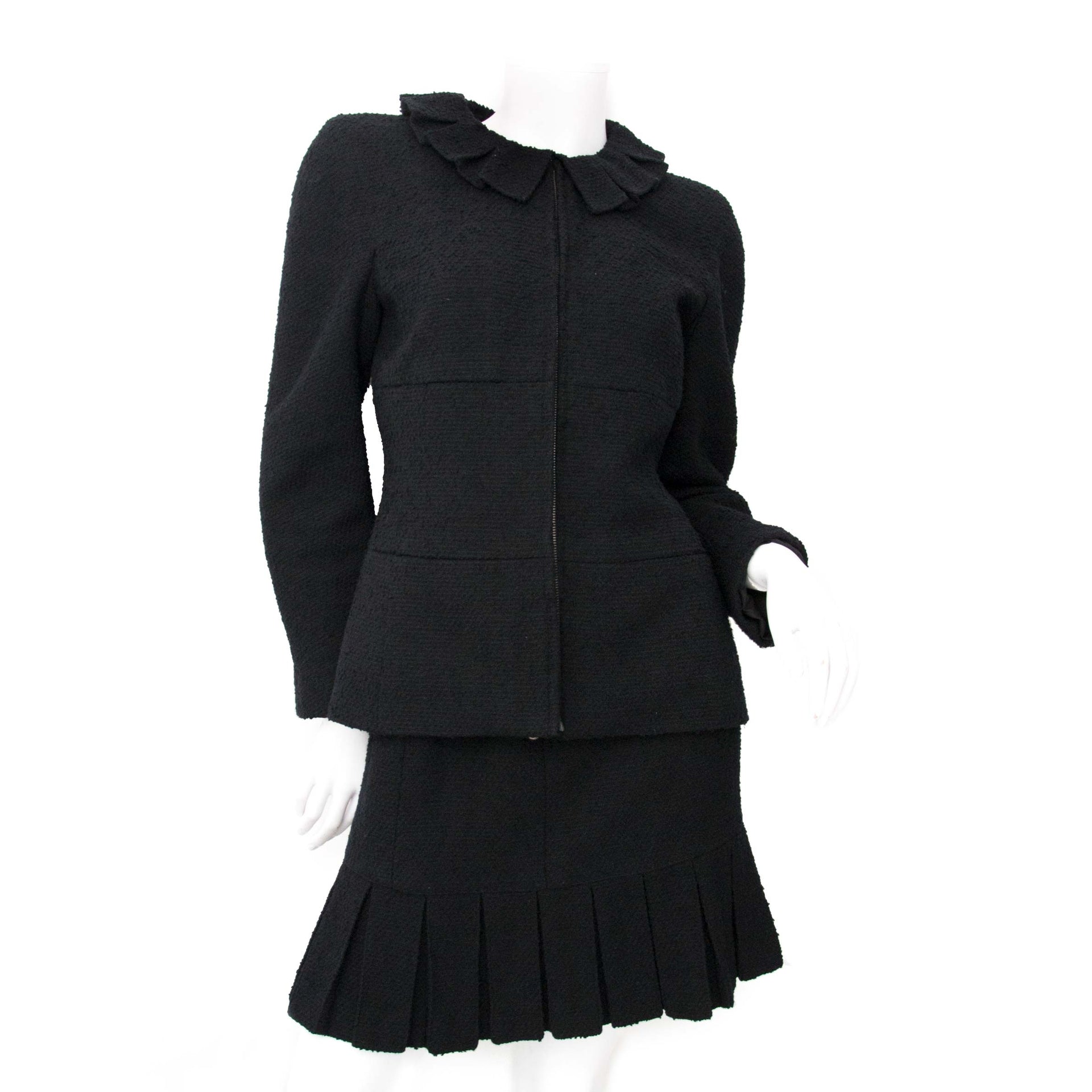 Chanel Tweed Black Two-Piece with Skirt available for the best price online
