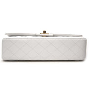pour le meilleur prix Chanel White Caviar Leather Double Flap Bag