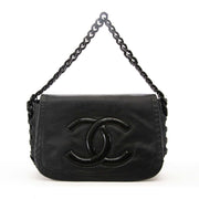 Chanel Black Leather Modern Chain Shoulder Bag for sale online at Labellov secondhand luxury