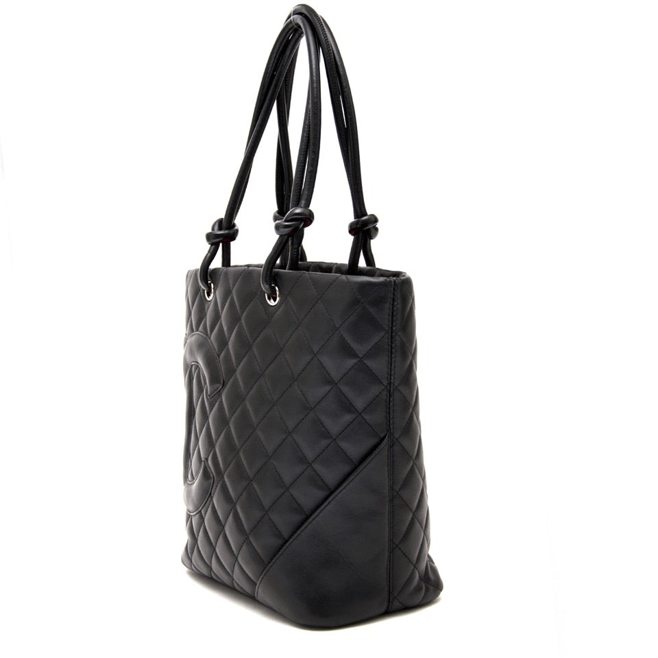 shop safe online at the best price chanel black cambon tote bag like new webshop www.labellov.com
