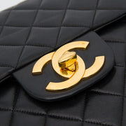 Chanel Black Maxi Single Flap Bag in black leather with gold hardware for the best price of 2016