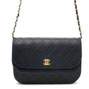 shop safe online secondhand desigener Chanel Vintage Dark Blue Flap Bag best price worldwide shippinng online webshop labellov.Com
