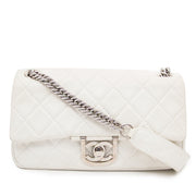 Buy safe and secure limited edition Chanel flap bag cruise collection 2007 in white lambskin leather at Labellov