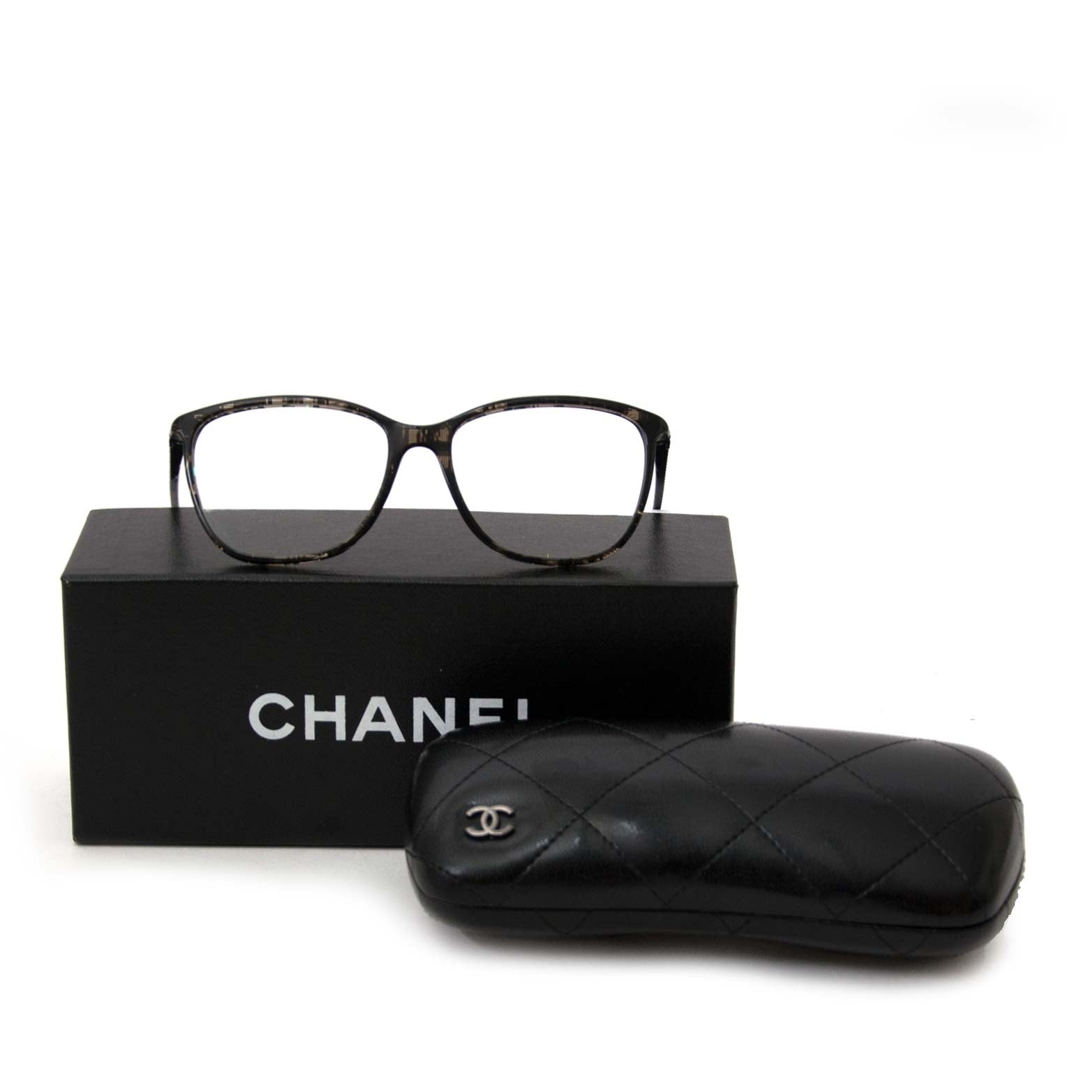 Buy authentic chanel square frame glasses at labellov vintage fashion webshop belgium