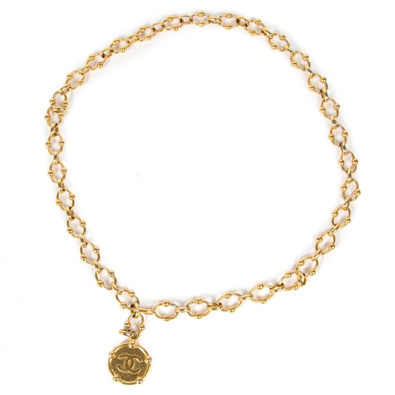 chanel gold-tone chain belt now for sale at labellov vintage fashion webshop belgium