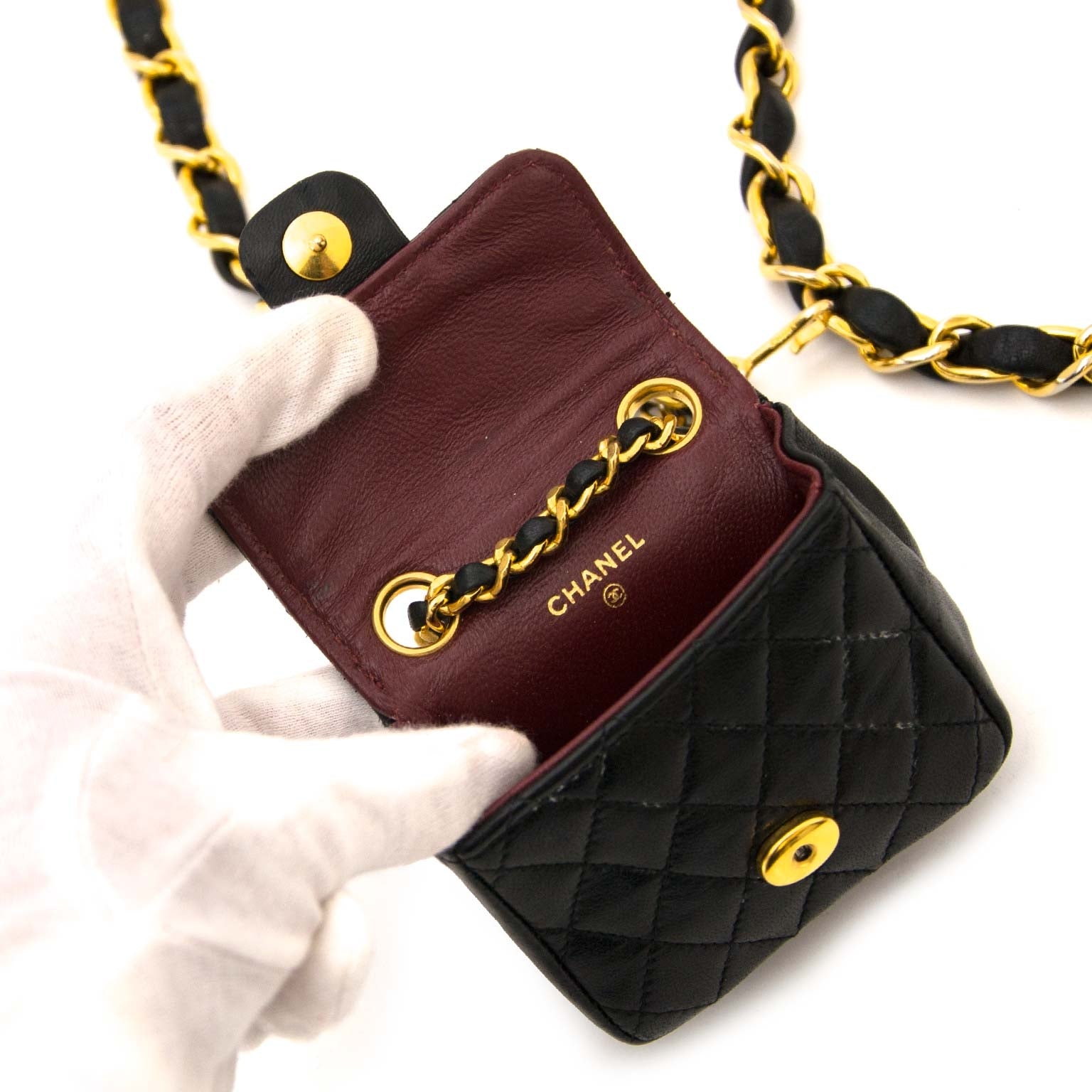 Are you interested in an 100% authentic Very Rare Chanel Quilted Mini Chain Belt Bag?