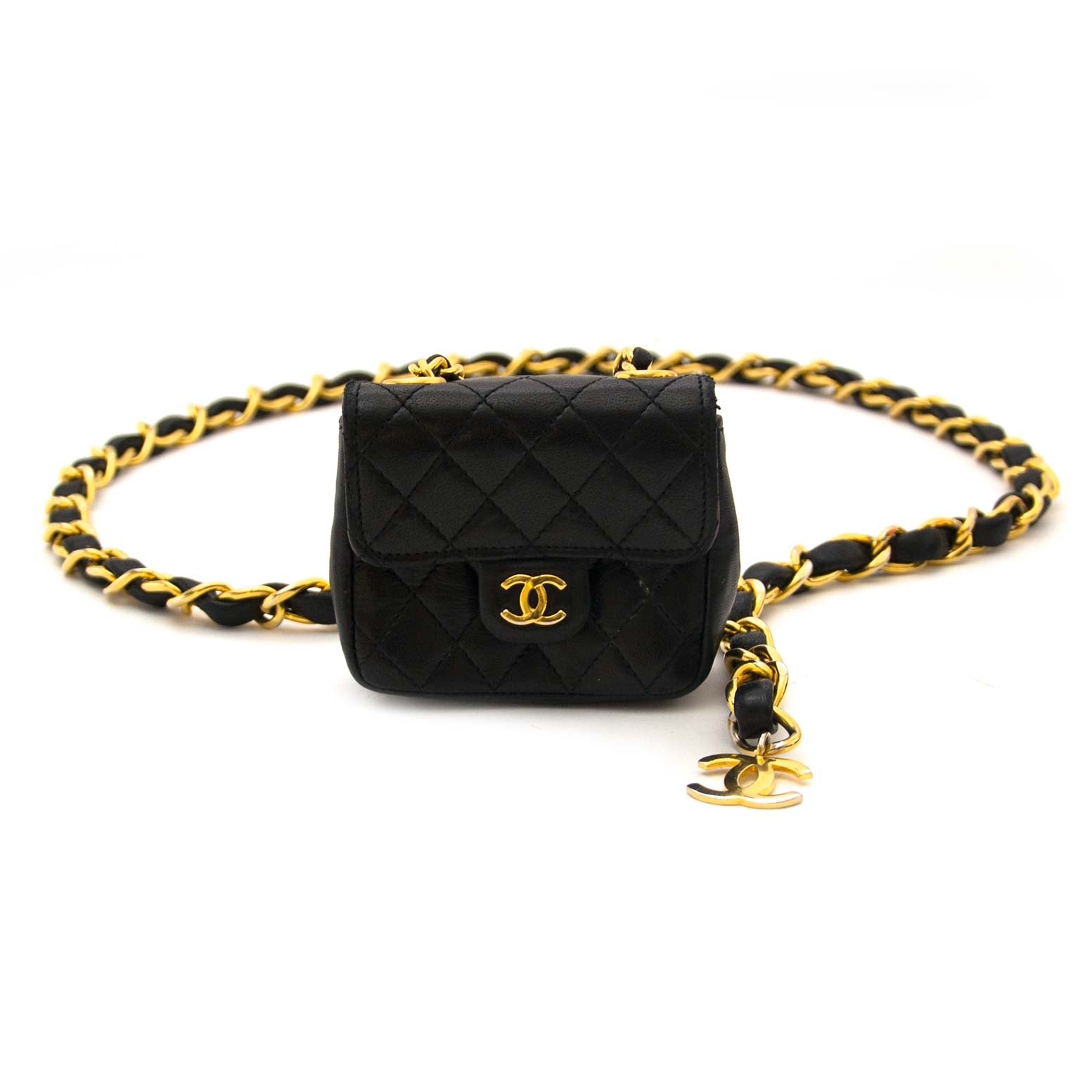 Very Rare Chanel Quilted Mini Chain Belt Bag for sale online at Labellov
