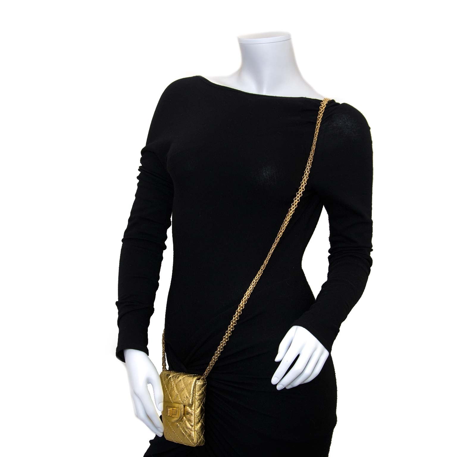 Chanel 2.55 Reissue Aged Calfskin Gold Phone Pouch