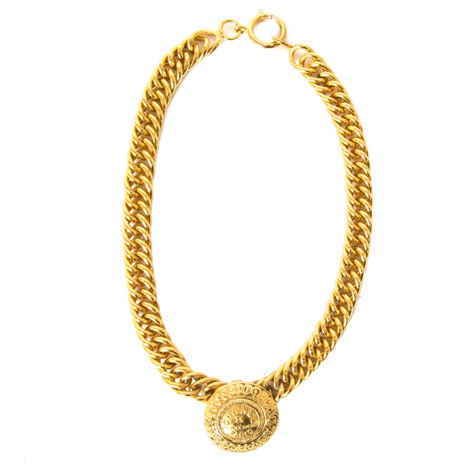 Chanel Gold-Toned Chain Necklace now for sale at labellov vintage fashion webshop belgium