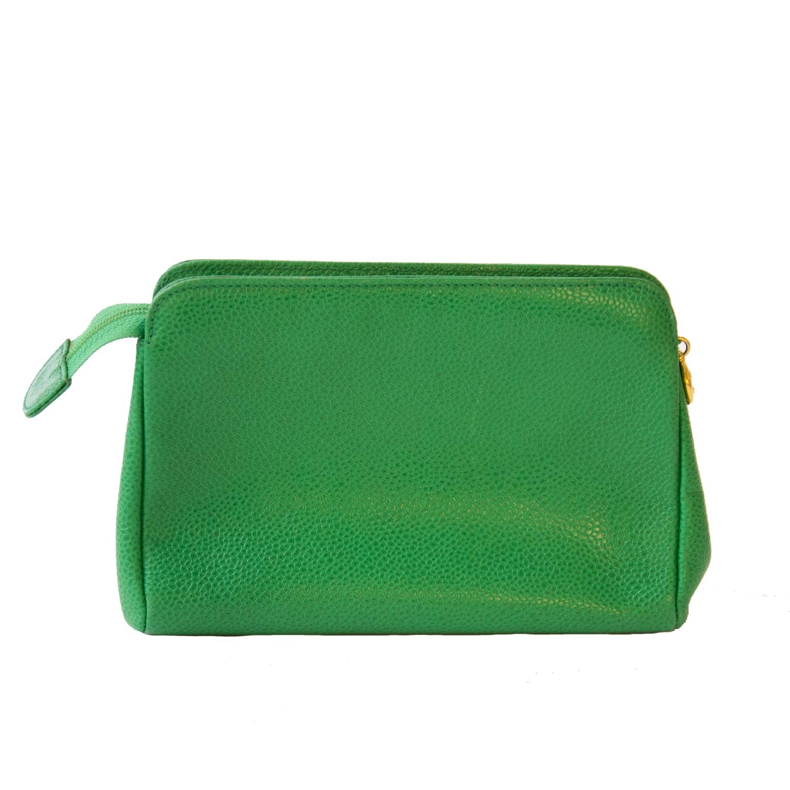 buy chanel green double c pochette now online at labellov vintage fashion webshop belgium