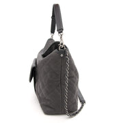 Shop safe online aan de beste prijs Chanel Grey Leather Hobo Bag