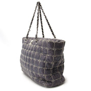 Chanel CC Grey Blue Quilted Tweed Stitch Bag Buy authentic designer Chanel secondhand bags at Labellov at the best price. Safe and secure shopping. Koop tweedehands authentieke Chanel tassen bij designer webwinkel labellov.