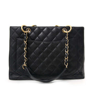 safe and secure shopping at labellov Chanel GST Black Caviar Leather Shopping Tote