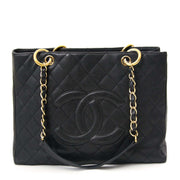 Chanel GST Black Caviar Leather Shopping Tote