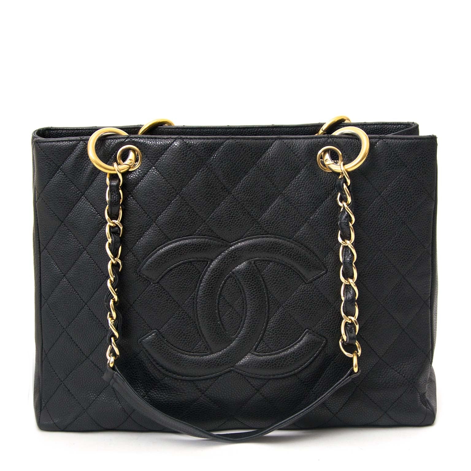 Chanel GST Black Caviar Leather Shopping Tote