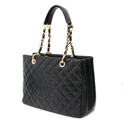 Looking for a secondhand designer bag for the best price? Chanel GST Black Caviar Leather Shopping Tote