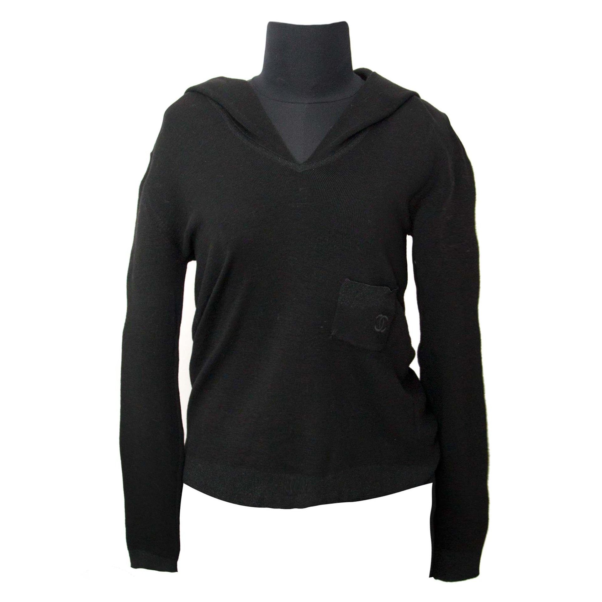 Chanel Wool Hoodie Sweater for sale for the best price online at labellov secondhand luxury