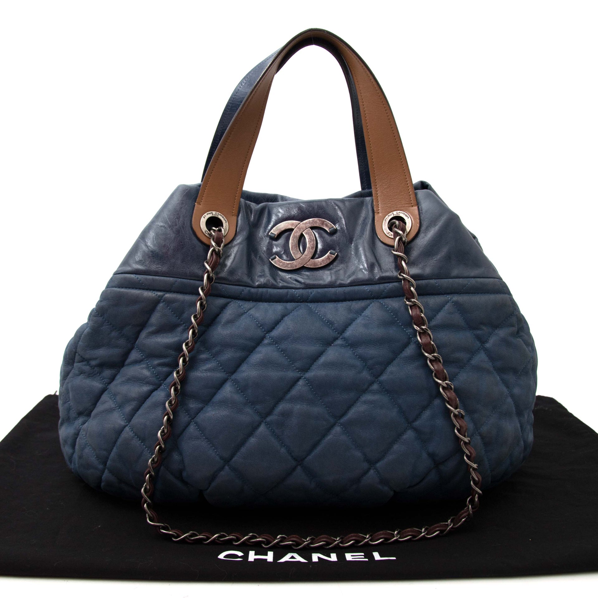 koop online aan de beste prijs Chanel 'In The Mix' Jeans Blue Large Tote