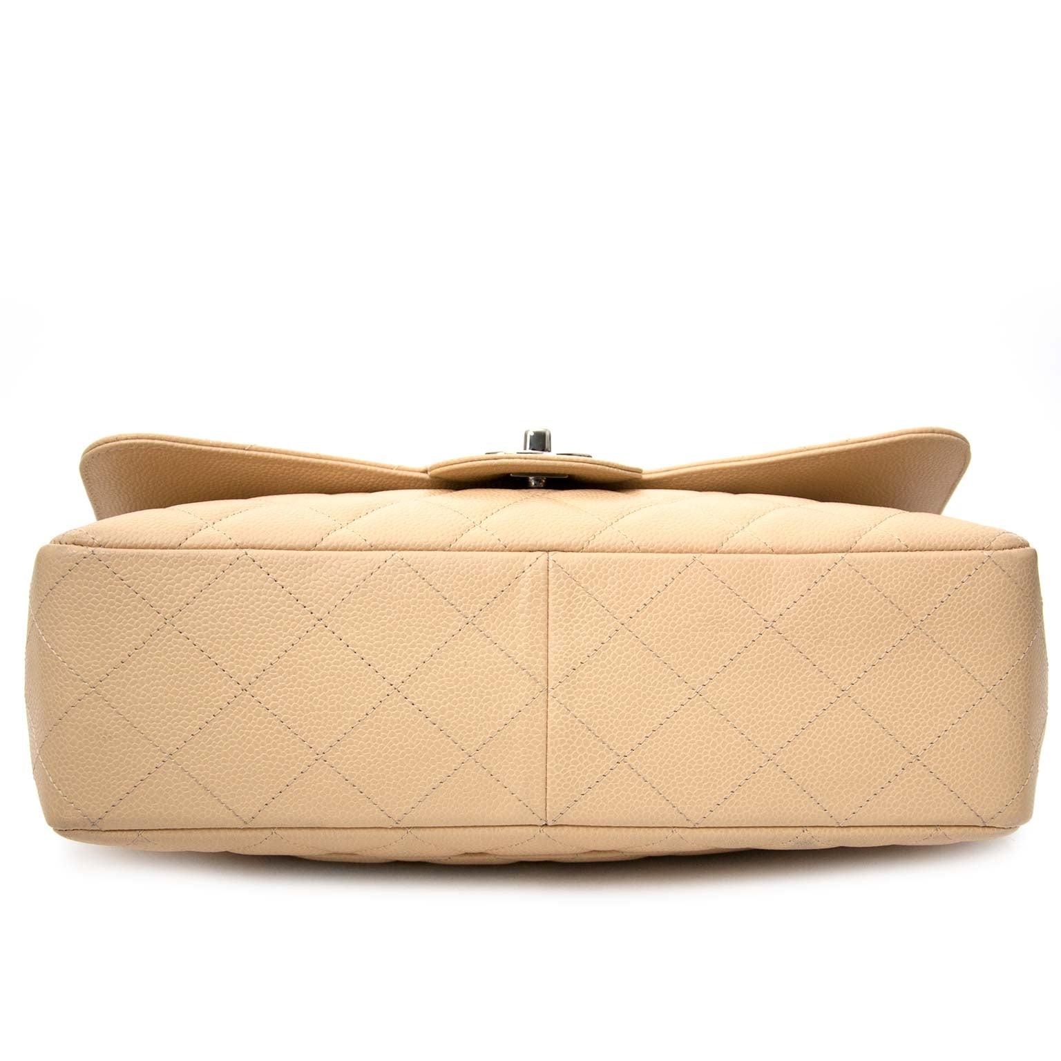 safe and secure shopping Chanel Beige Caviar Jumbo Flap Bag