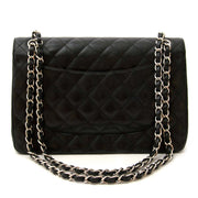 Chanel Classic Flap Bag Jumbo Black Caviar Leather 100% authentic and exclusive