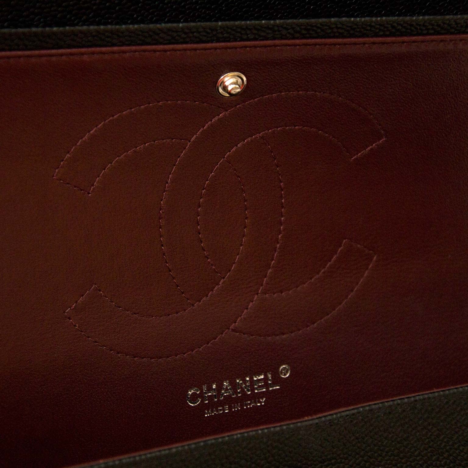 Chanel Classic Flap Bag Jumbo Black Caviar Leather