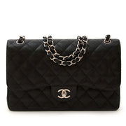 Chanel Classic Flap Bag Jumbo Black Caviar Leather for sale online at Labellov secondhand luxury