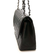 Chanel Classic Flap Bag Jumbo Black Caviar Leather for sale online
