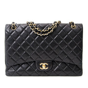 koop veilig online tweedehands Chanel Black Lambskin Jumbo Single Flap Bag aan de beste prijs online webshop labellov