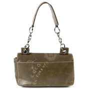 chanel green leather mademoiselle print bag now for sale at labellov vintage fashion webshop belgium