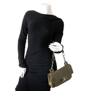 chanel green leather mademoiselle print bag now for sale at labellov vintage fashion webshop belgium