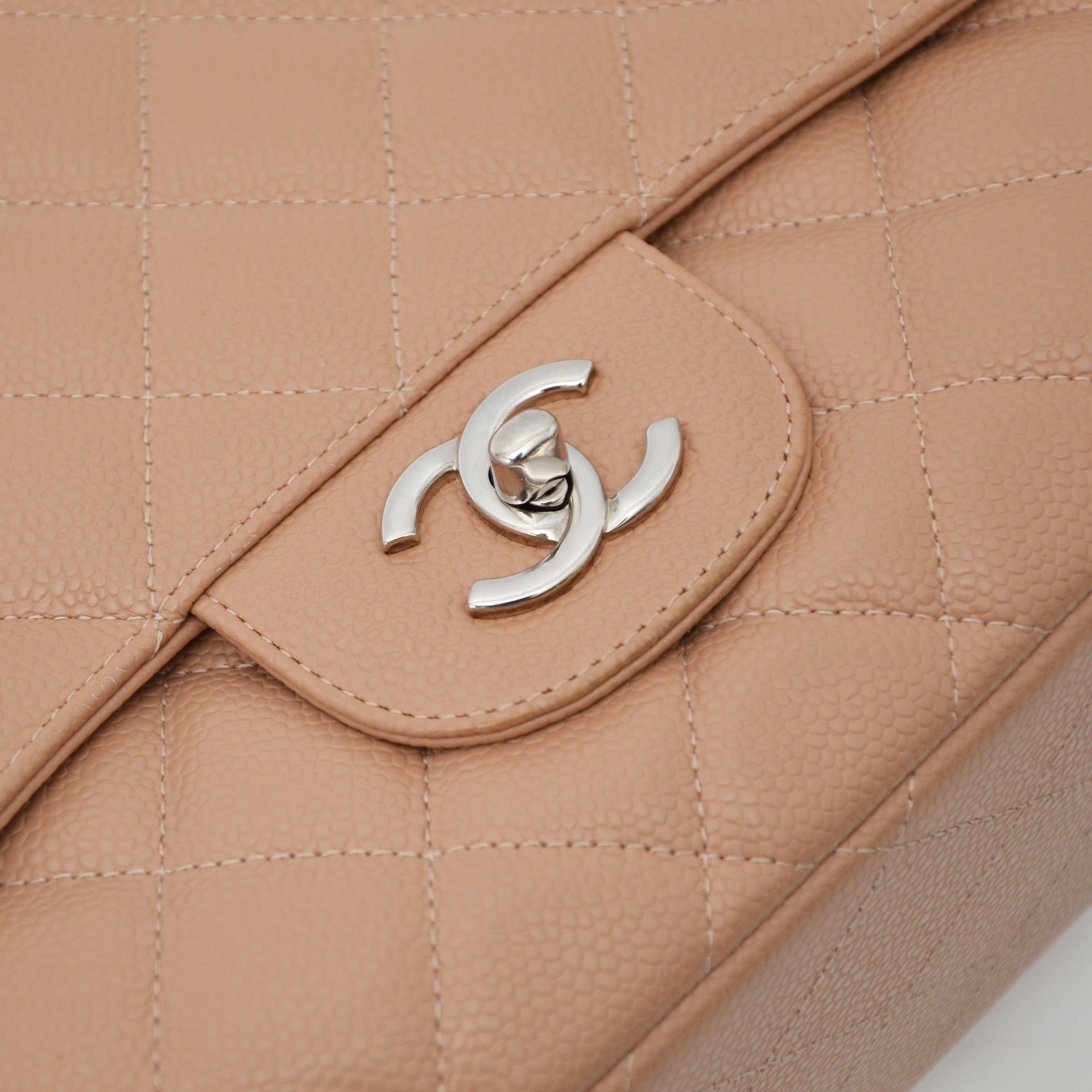 shop online your as new worldwide shipping Chanel Beige Caviar Maxi Classic Single Flapbag