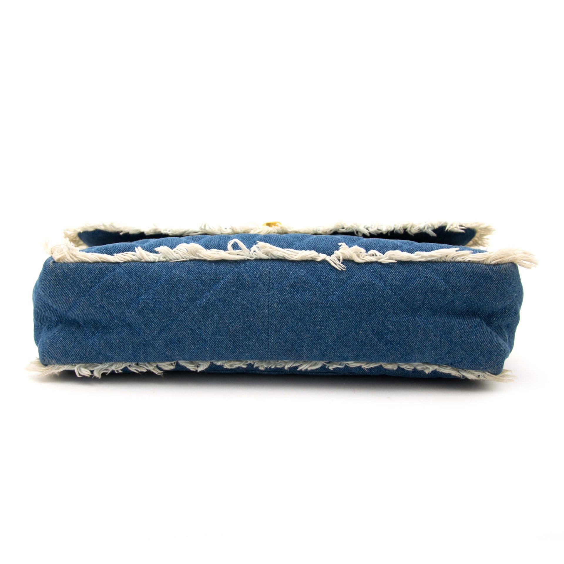 Buy and sell your Chanel 1990s Quilted Blue Denim Fringe Edge Flap Bag