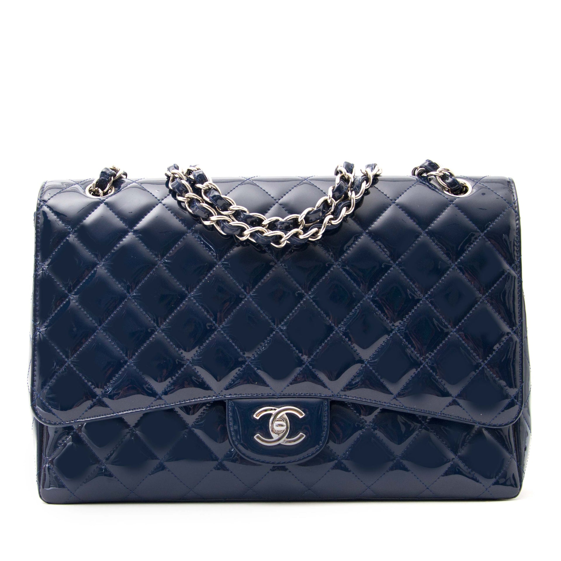 Preloved Chanel Maxi Single flap bag patent