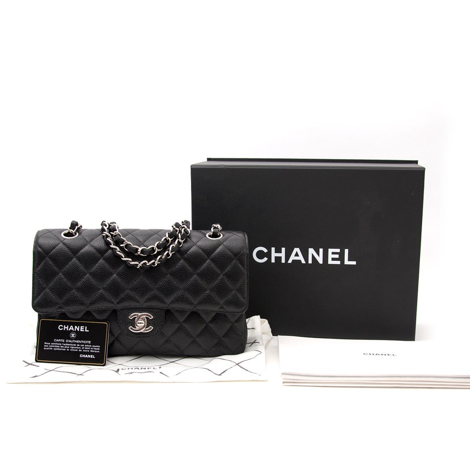 Shop safe and secure Chanel Black Caviar Medium Classic Single Flap Bag