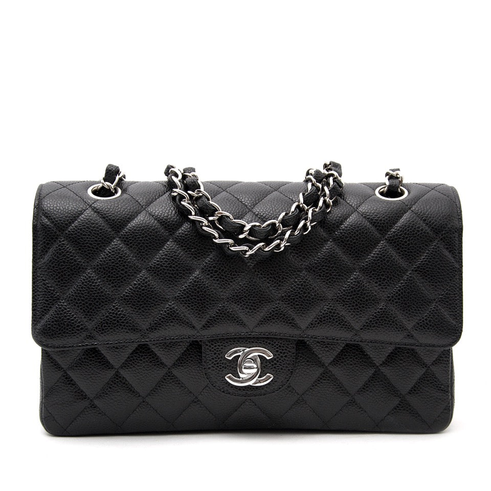 Bent u opzoek naar een Zwarte Caviar Medium Classic Single Flap Handtas?