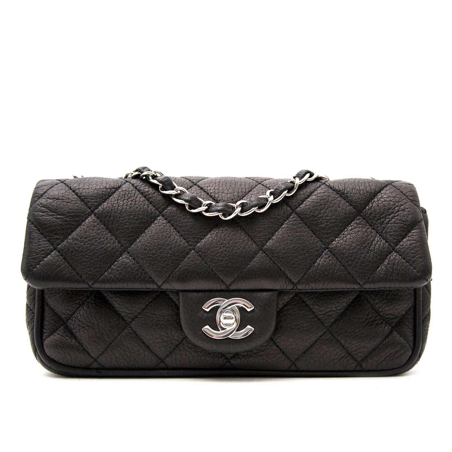 Shop luxury items in Antwerp like Chanel Black East West Flap Bag