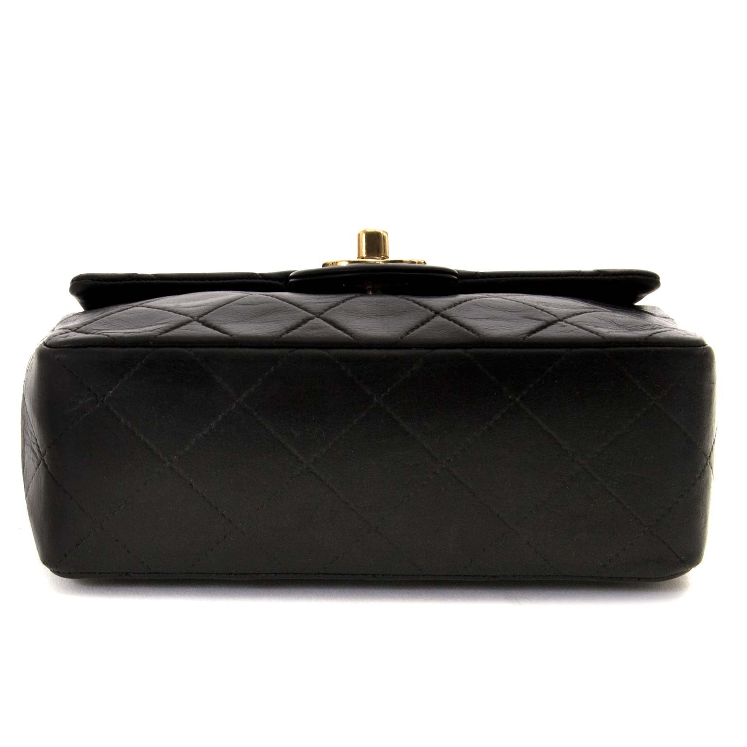 Are you looking for an authentic Chanel Black Mini Square Classic Flap Bag GHW? Buy safe and secure online.