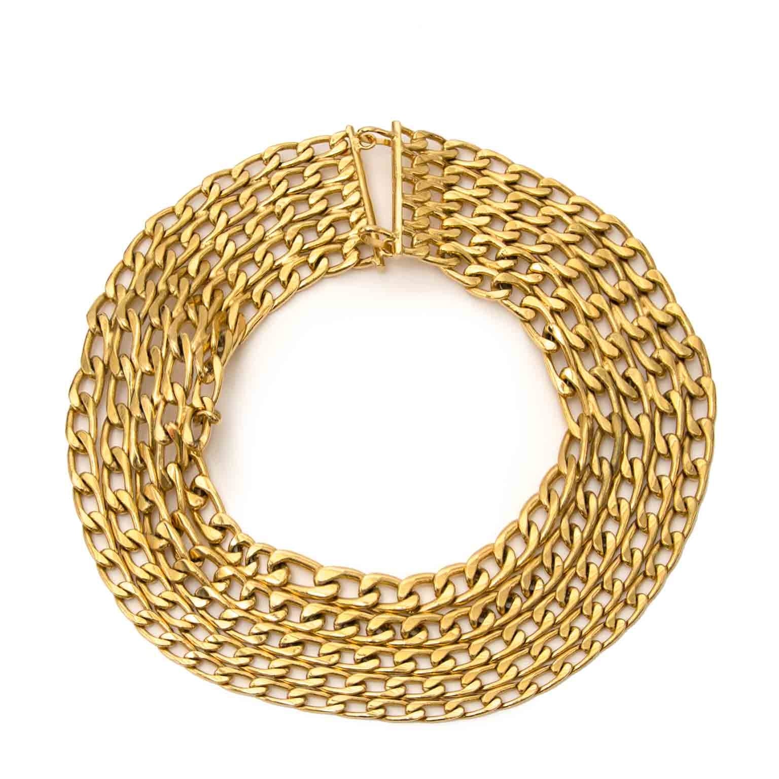 chanel gold-tone chain ketting nu te koop bij labellov vintage mode webshop belgië