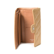 chanel beige quilted lambskin cc wallet now for sale at labellov vintage fashion webshop belgium