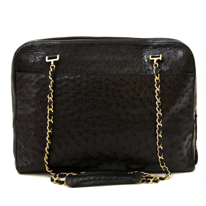 Buy authentic Chanel ostrich bag at labellov vintage fashion webshop belgium