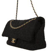 Chanel XXL Black Fabric Flap Bag