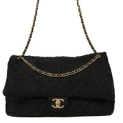 Chanel 16S 2016 Airlines XXL Black Fabric Flap Bag shop safe online