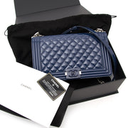 Chanel blue patent leather bag with authenticity card and original box and dustbag now on www.labellov.com