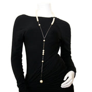 safe online shopping at labellov vintage fashion webshop belgium with chanel faux pearl logo necklaces