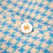 Looking for a secondhand unique vintage item? Chanel Baby Blue Pied-de-Poule Vest - Size 38