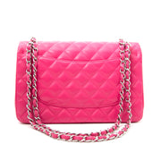 shop safe online secondhand designer worldwide shipping best price rare limited secondhand sold out limited 2014 collection Chanel Metallic Patent Fuchsia New Medium Boy Bag