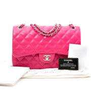 shop veilig online worldwide shipping best price rare limited secondhand sold out limited 2014 collection Chanel Metallic Patent Fuchsia New Medium Boy Bag at the best price